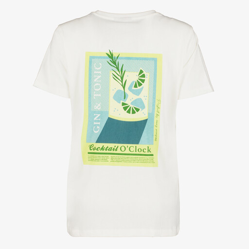 Dames T-shirt gin tonic wit