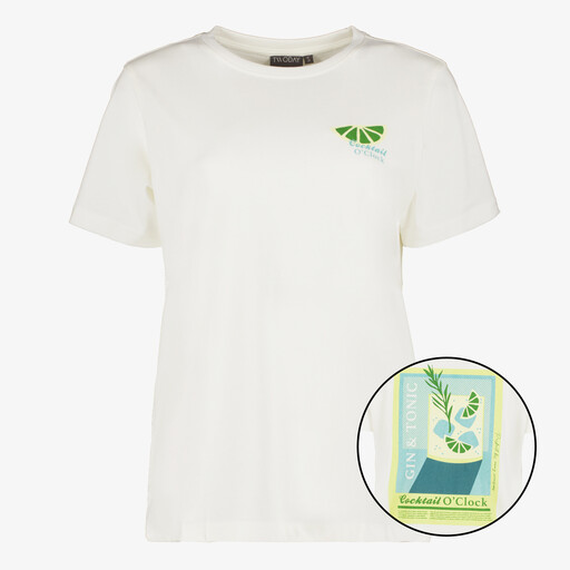 Dames T-shirt gin tonic wit