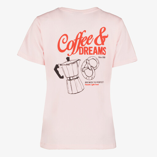 Dames T-shirt met backprint roze