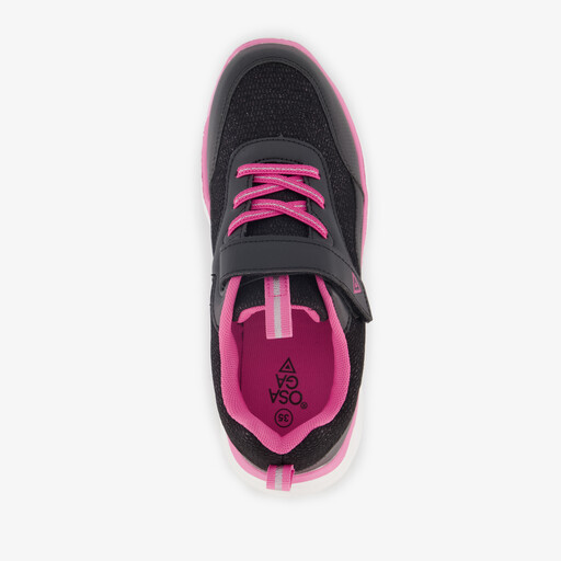 Meisjes sportschoenen zwart roze