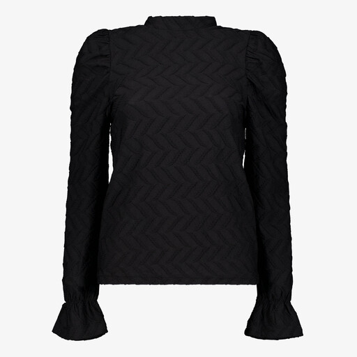 Dames blouse met structuur zwart