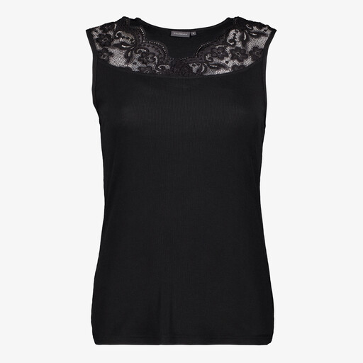 Dames top met kant zwart