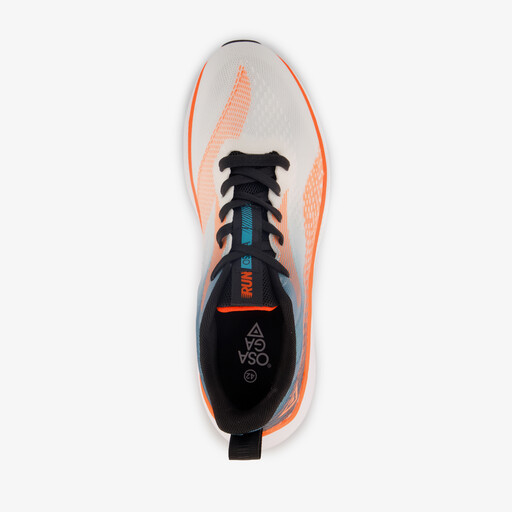 Heren hardloopschoenen wit oranje