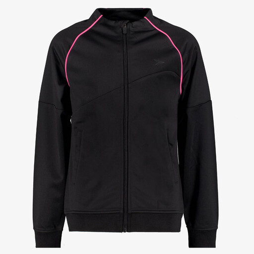 Meisjes trainingsjas zwart roze