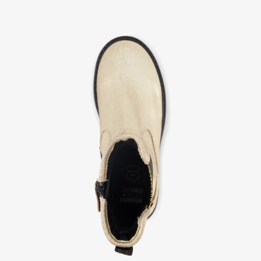 Leren meisjes Chelsea boots goud