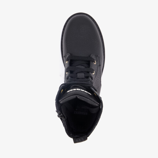 Leren meisjes veterboots zwart