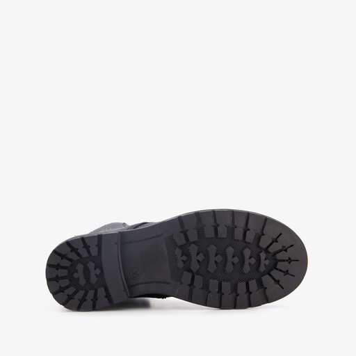 Leren meisjes veterboots zwart