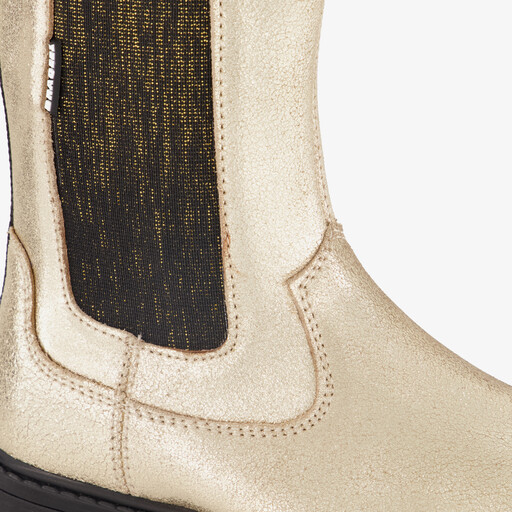 Leren meisjes Chelsea boots goud