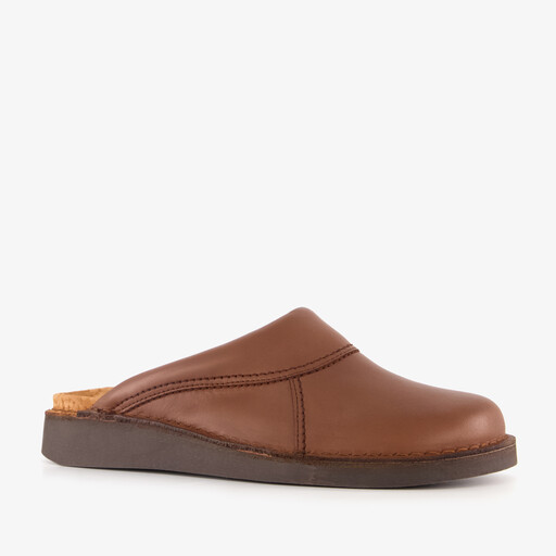Leren dames pantoffels bruin