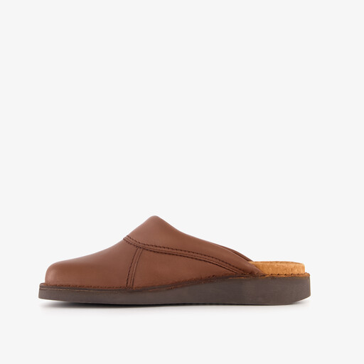 Leren dames pantoffels bruin