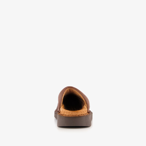 Leren dames pantoffels bruin