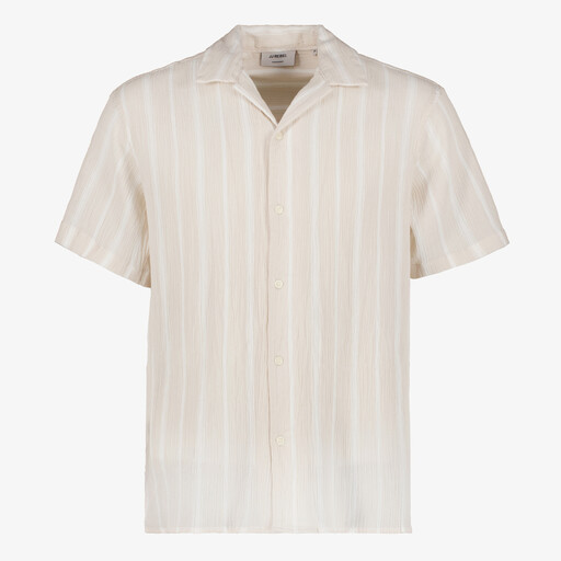 Heren overhemd met strepen beige wit