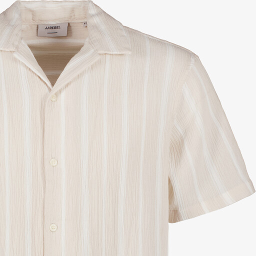 Heren overhemd met strepen beige wit