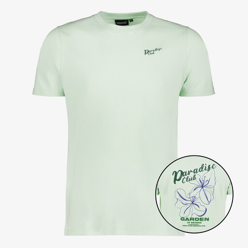 Heren T-shirt met backprint lichtgroen