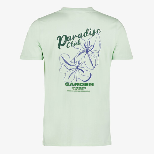 Heren T-shirt met backprint lichtgroen