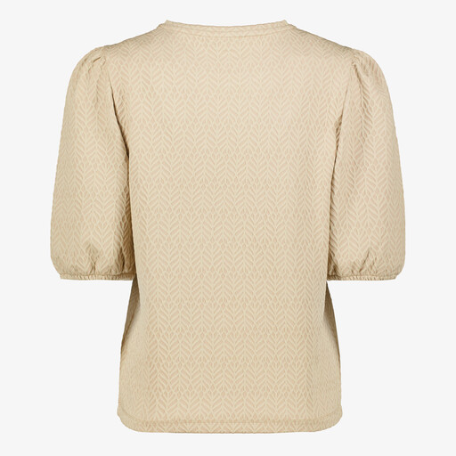 Dames top met structuur in stof beige
