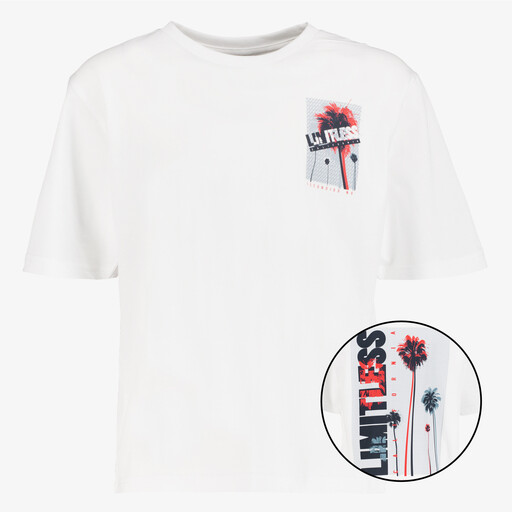 Jongens T-shirt met backprint wit