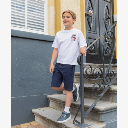 Jongens T-shirt met backprint wit