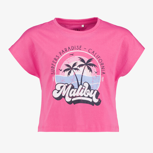 Cropped meisjes T-shirt roze