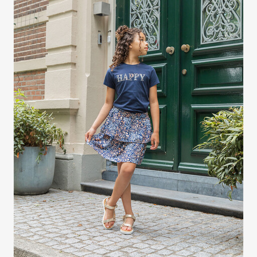 Name It Vinaya meisjes T-shirt Happy zwart