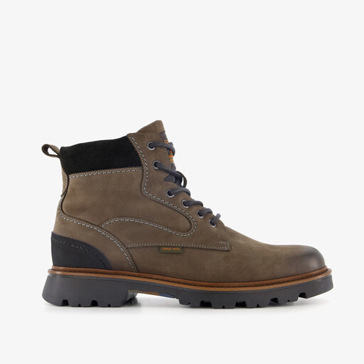 Leren heren veterboots grijsbruin
