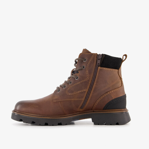 Leren heren veterboots bruin