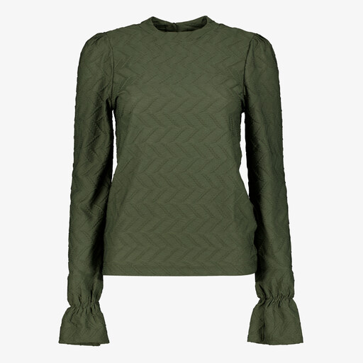 Dames blouse met structuur groen