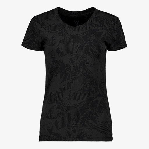 Dames sport T-shirt met print zwart