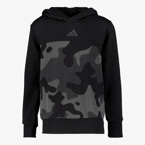 J Camo FL kinder hoodie met camouflageprint zwart grijs