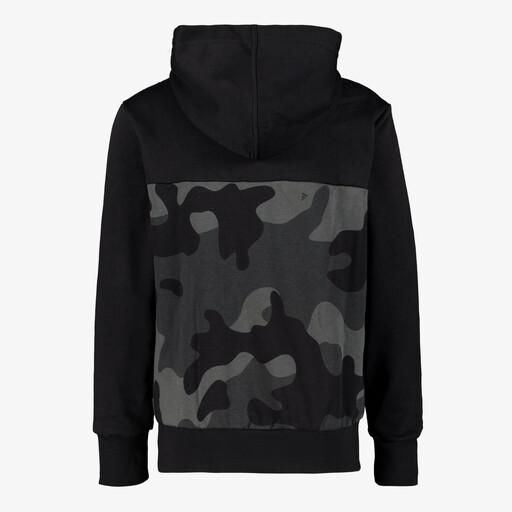 J Camo FL kinder hoodie met camouflageprint zwart grijs