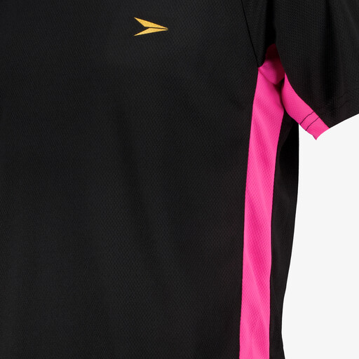 Kinder voetbal T-shirt zwart roze