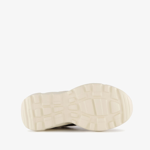 Meisjes dad sneakers met panterprint details beige