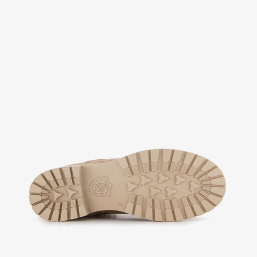 Leren dames veterboots beige