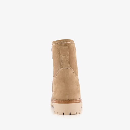 Leren dames boots beige