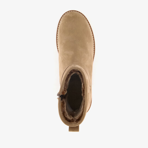 Leren dames boots beige