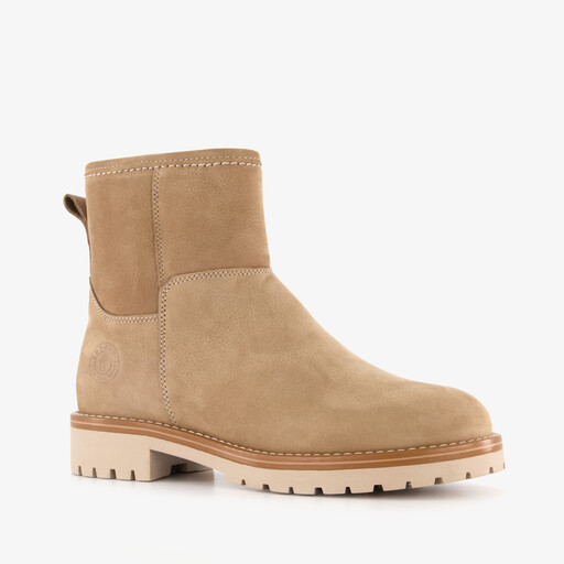 Leren dames boots beige