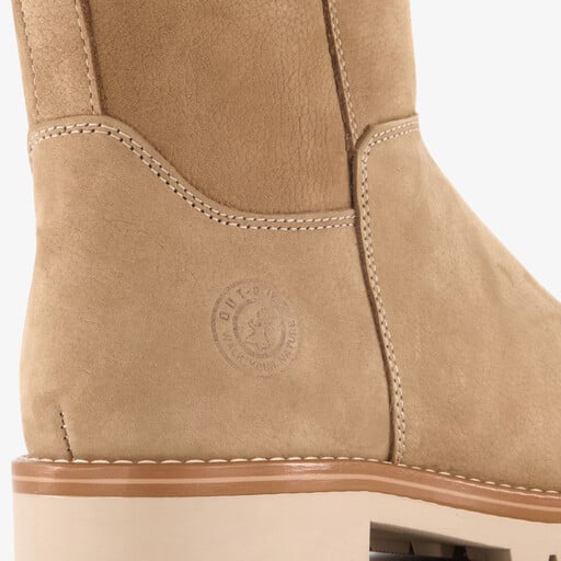 Leren dames boots beige