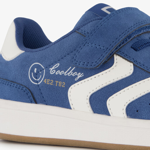 Jongens sneakers met smileys blauw wit