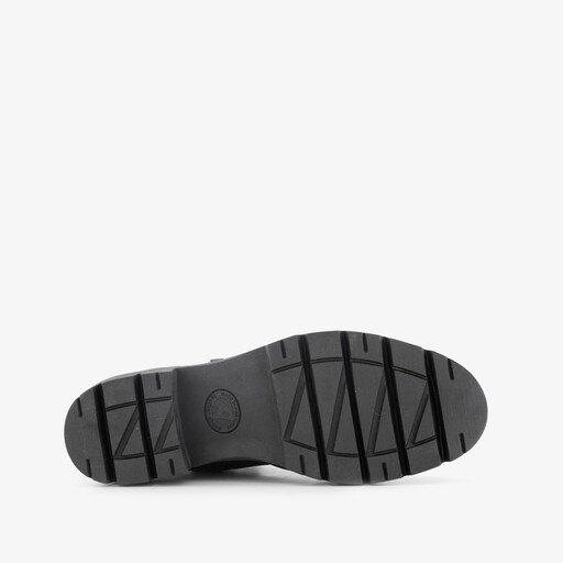 Leren dames veterboots zwart