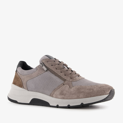 Leren heren sneakers grijs