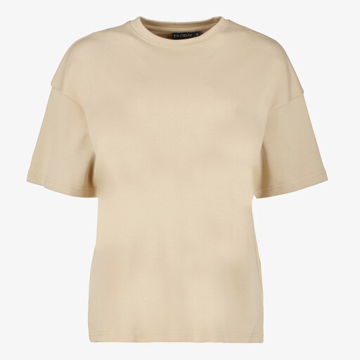 Oversized dames T-shirt beige