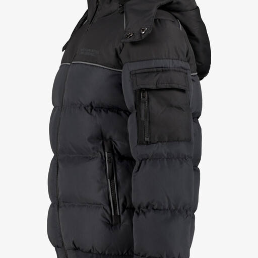 Gewatteerde jongens winterjas zwart