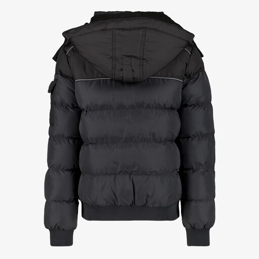 Gewatteerde jongens winterjas zwart
