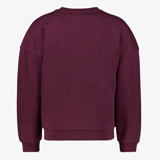 Meisjes sweater met tekst bordeauxrood