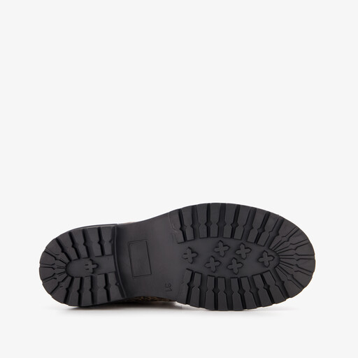 Suède meisjes veterboots met luipaardprint
