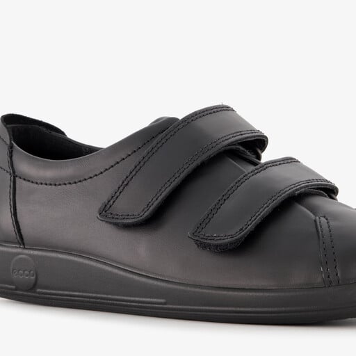 ECCO Soft 2.0 leren dames sneakers zwart