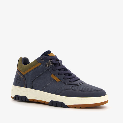 Hoge heren sneakers blauw cognac