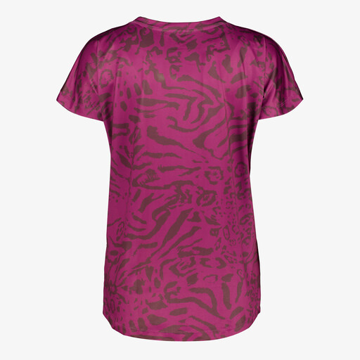 Dames sport T-shirt met panterprint paars