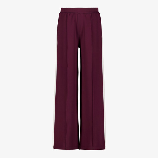 Meisjes wide leg broek bordeauxrood