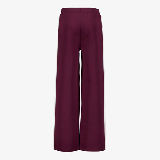 Meisjes wide leg broek bordeauxrood